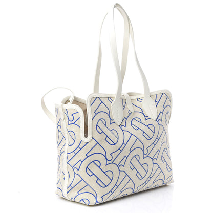 Burberry Cotton Canvas Monogram Medium Soft Belt Bag Natural Honey Blue 2 of 10