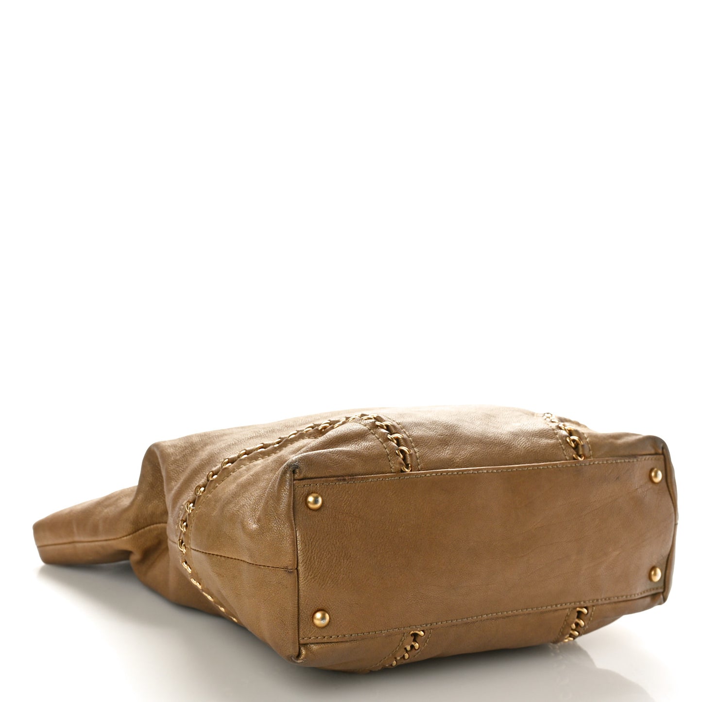Metallic Calfskin Luxe Ligne Tote Gold