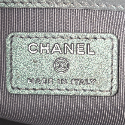 Chanel Iridescent Lambskin Quilted Medium Cosmetic Case Ivory 6 of 9