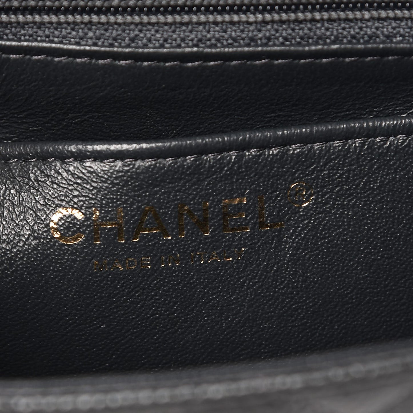 Caviar Quilted Mini Square Flap Dark Grey