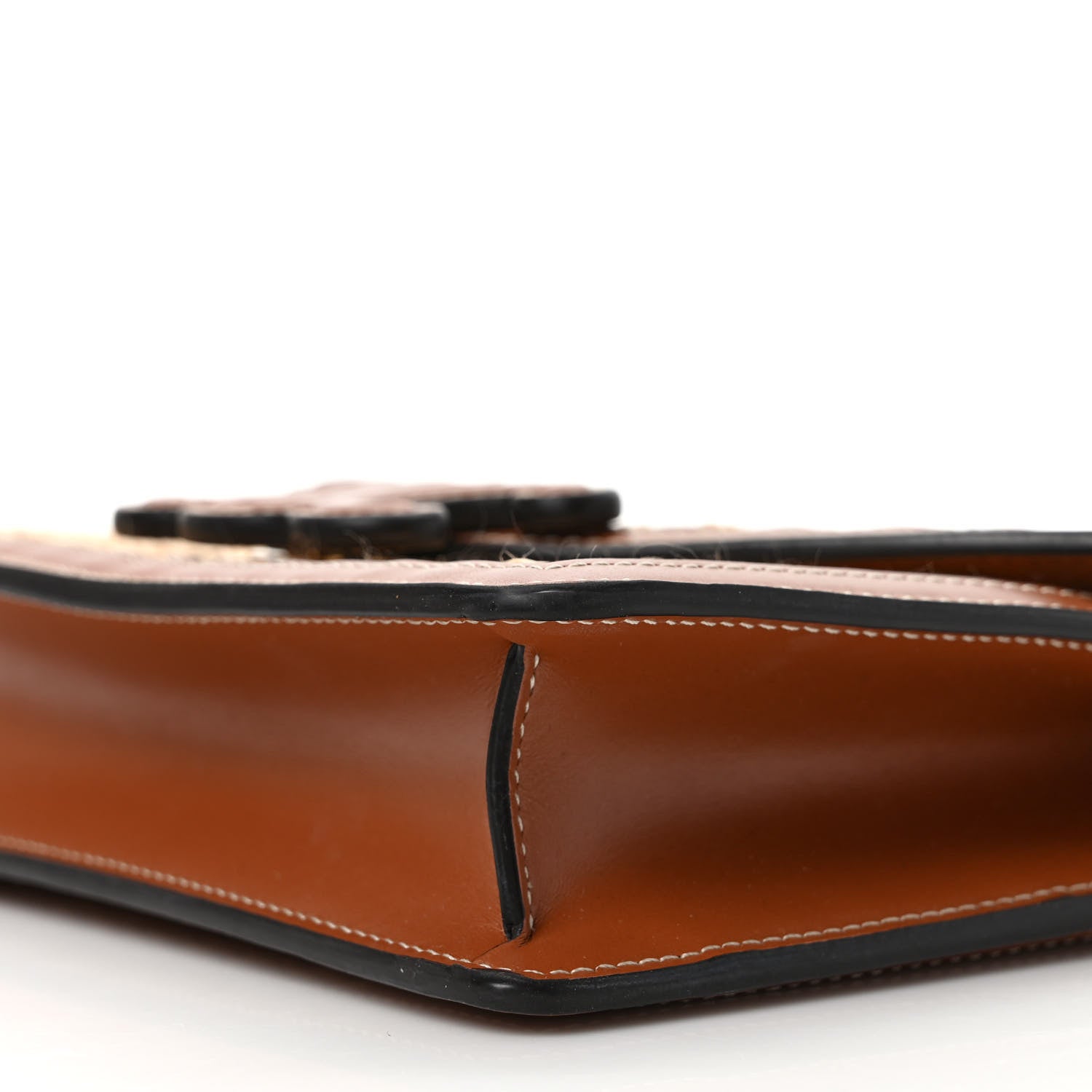 Celine Raffia Calfskin Triomphe Wallet on Strap Natural Tan 8 of 9