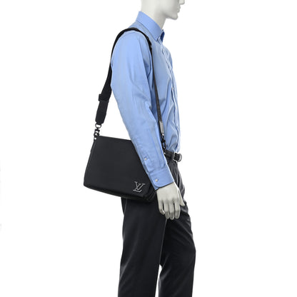 Louis Vuitton Calfskin Aerogram Messenger Black 2 of 11