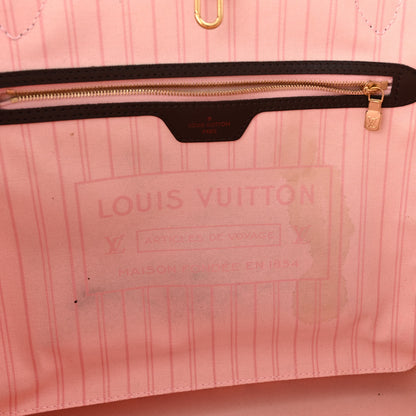 Louis Vuitton Damier Ebene Neo Neverfull MM Rose Ballerine 15 of 16