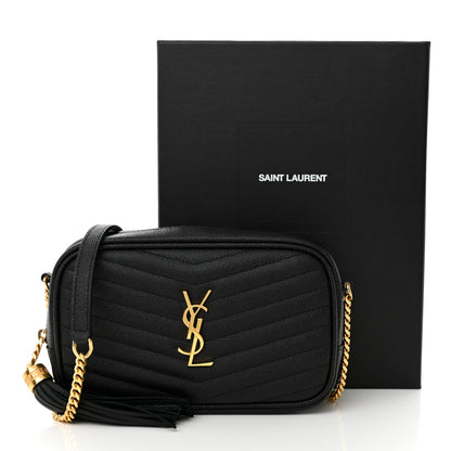 Saint Laurent Grain De Poudre Matelasse Monogram Mini Lou Camera Bag Black 11 of 11