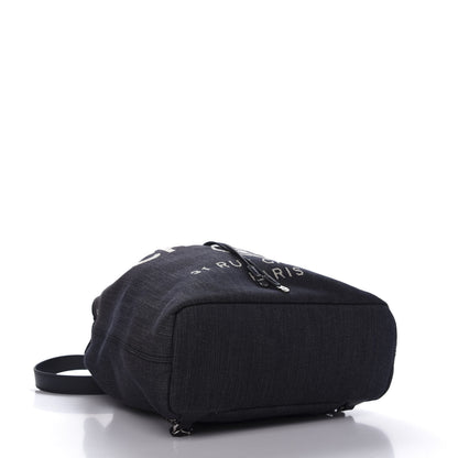 Chanel Denim Large Deauville Backpack Dark Blue 3 of 9