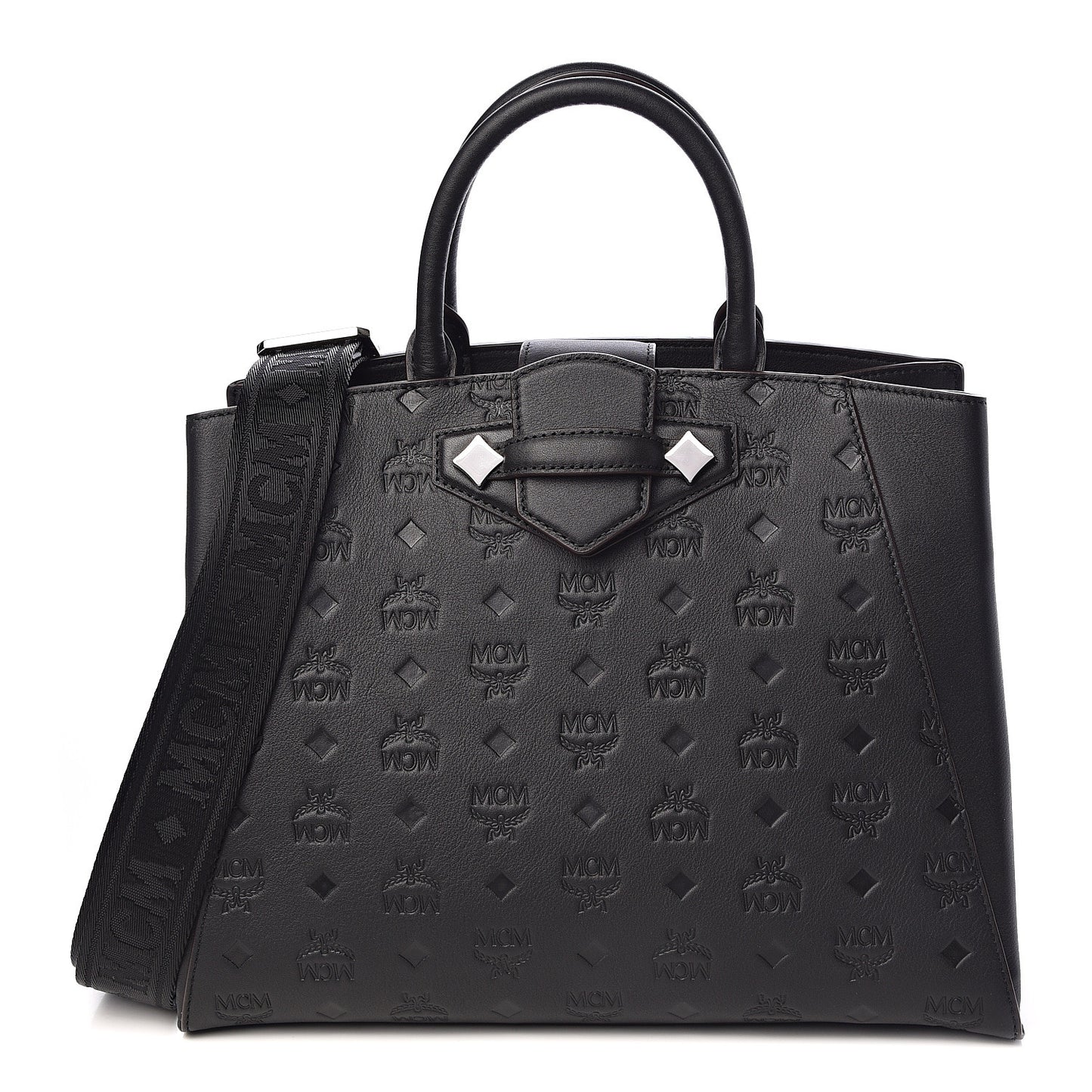 Calfskin Ottomar Monogram Medium Essential Tote Black