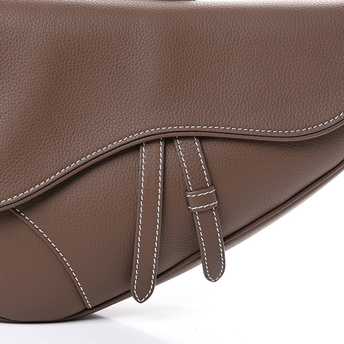 Grained Calfskin Saddle Bag Brown