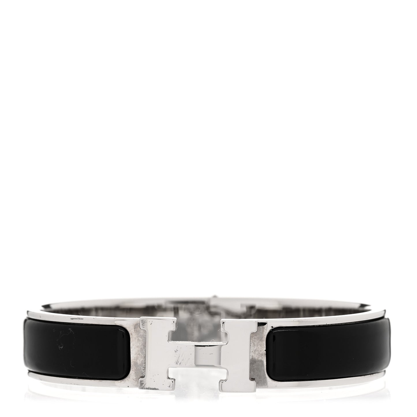 Enamel Narrow Clic Clac H Bracelet GM Black