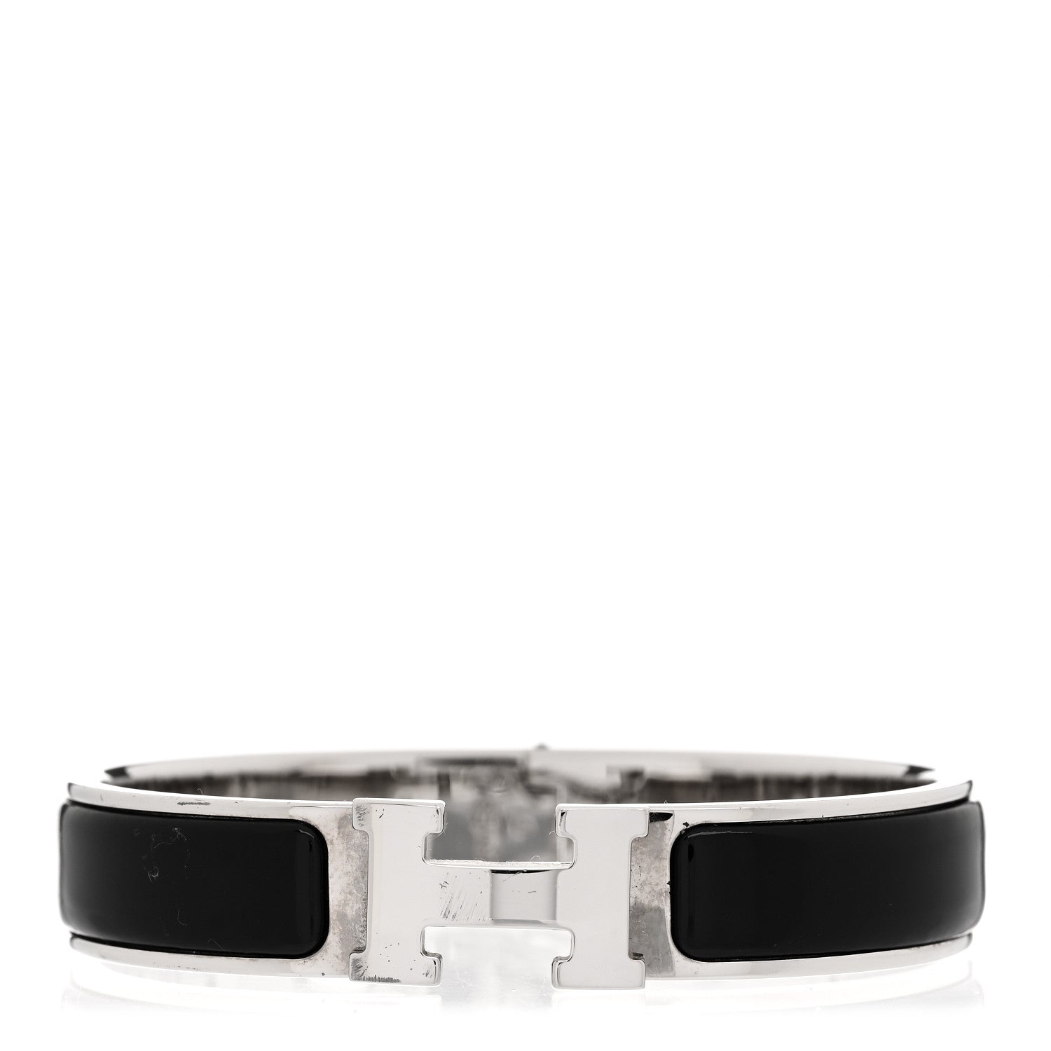 Hermes Enamel Narrow Clic Clac H Bracelet GM Black 1 of 4