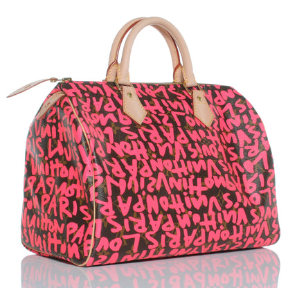 Louis Vuitton Monogram Graffiti Speedy 30 Fuchsia 3 of 7