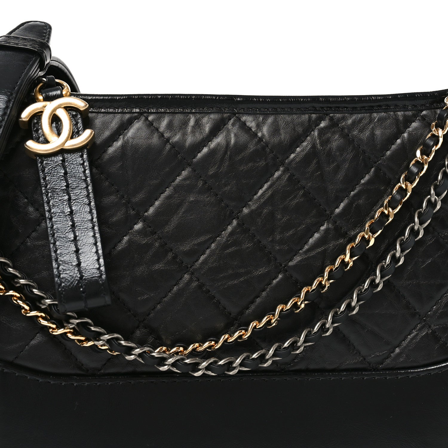 Chanel Aged Calfskin Quilted New Medium Gabrielle Hobo Black 8 of 10