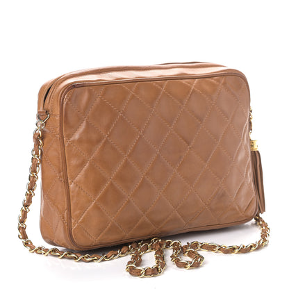 Chanel Lambskin Tassel Camera Case Light Brown 2 of 9