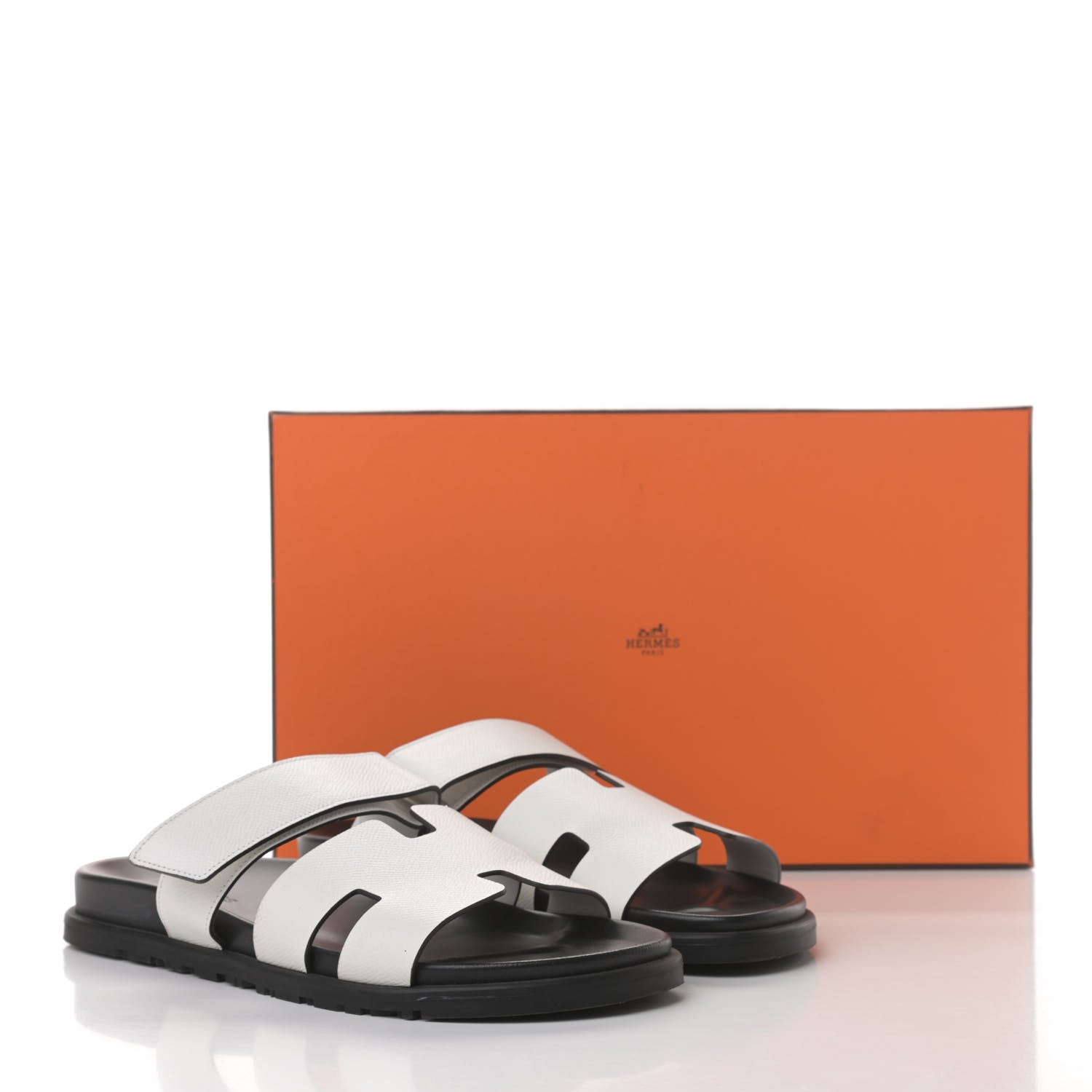 Hermes Epsom Mens Chypre Sandals 42 White 13 of 13