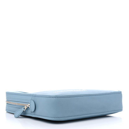 Balenciaga Shiny Day Calfskin Logo M Triangle Pouch Grey Blue White 4 of 10