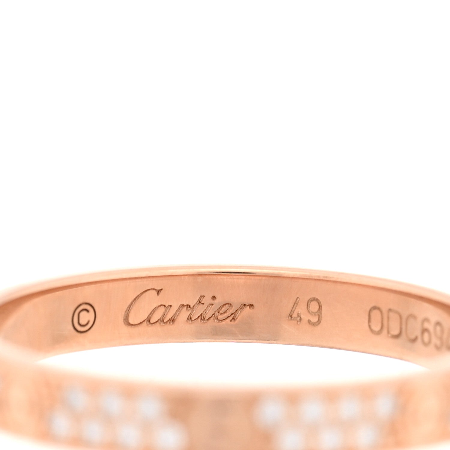 Cartier 18K Pink Gold Diamond 2.6mm LOVE Paved Band Ring 49/4.75 4 of 4