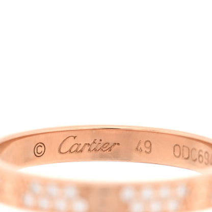 Cartier 18K Pink Gold Diamond 2.6mm LOVE Paved Band Ring 49/4.75 4 of 4