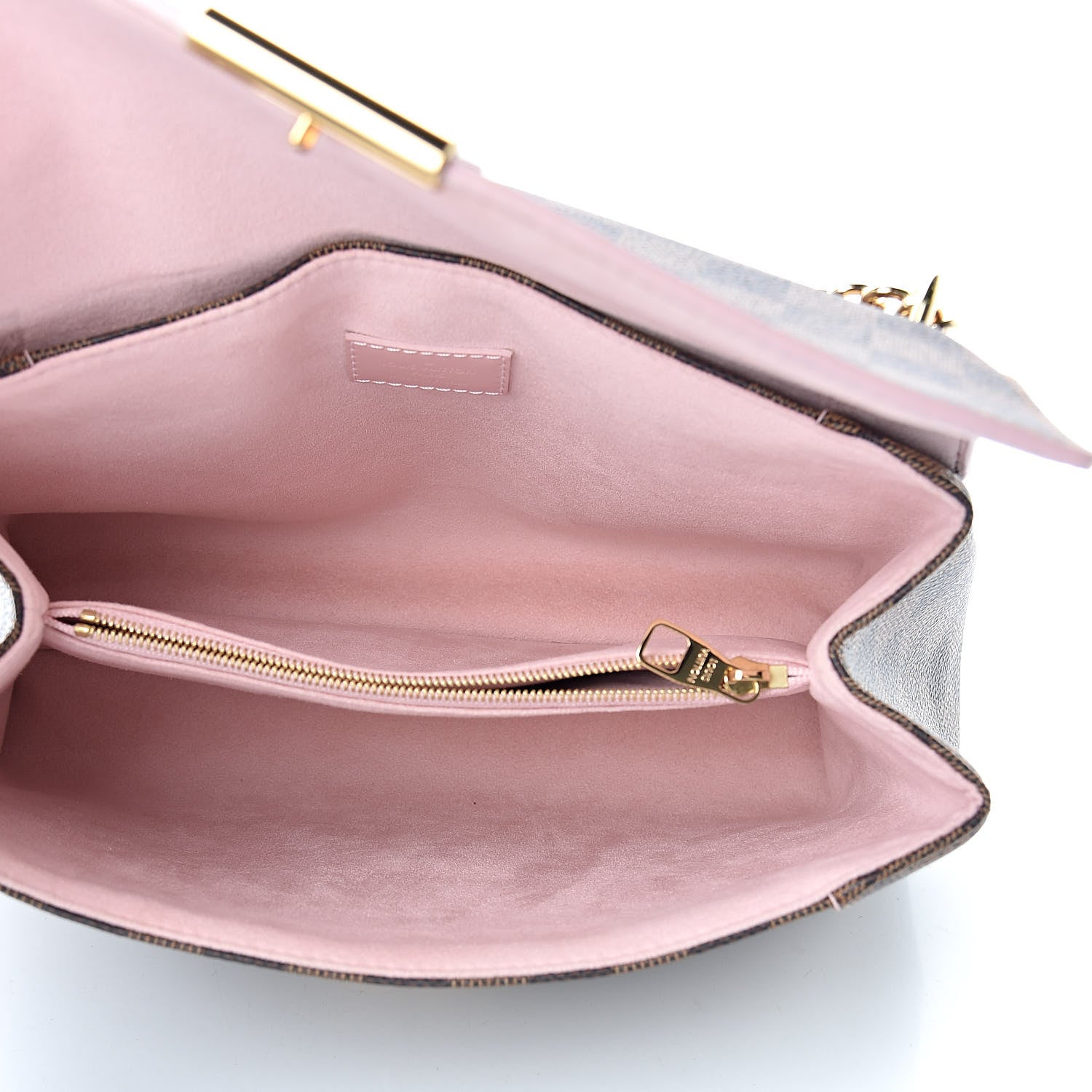 Louis Vuitton Damier Ebene Caissa Clutch Rose Ballerine 5 of 12