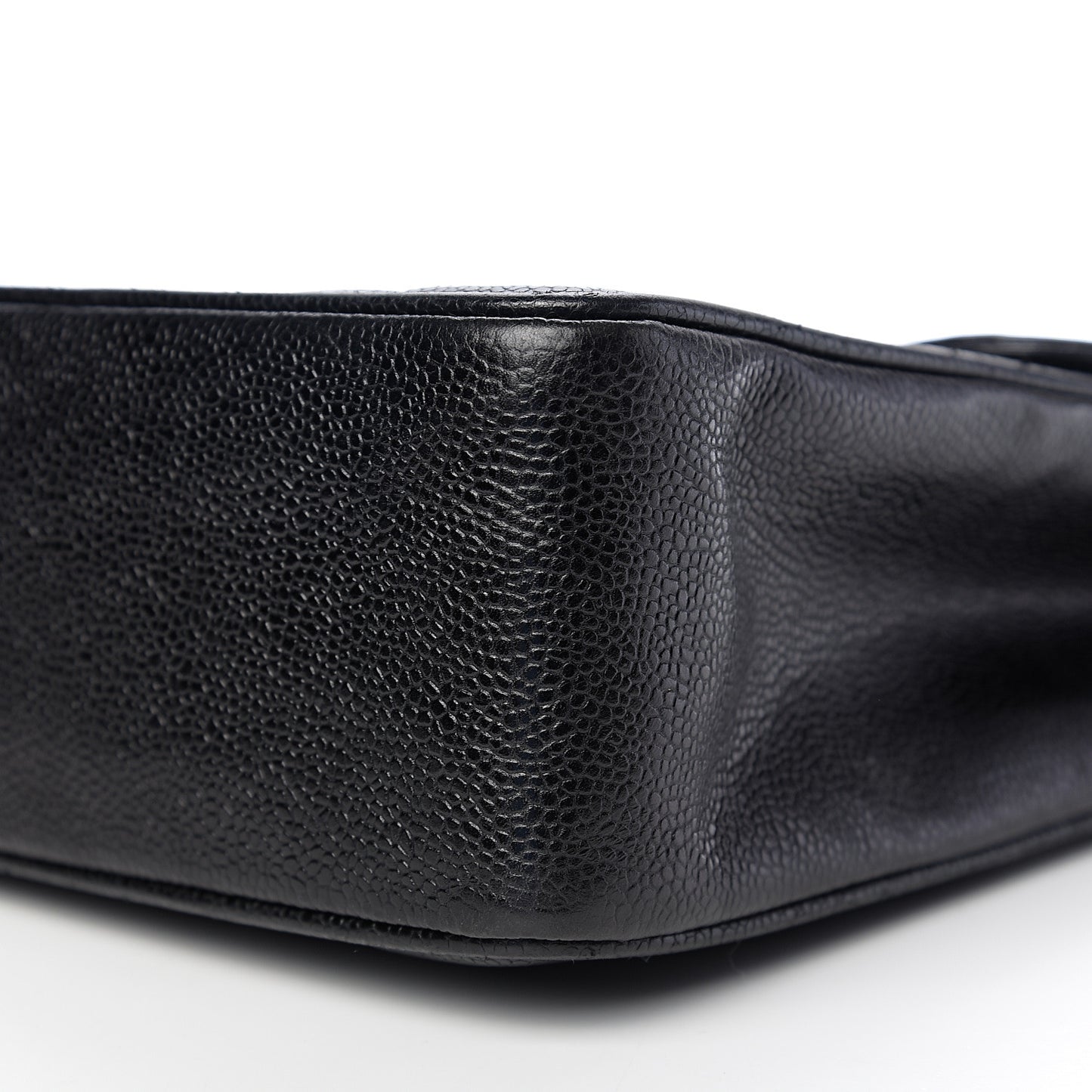 Caviar Vertical Quilted Jumbo Single Flap Black