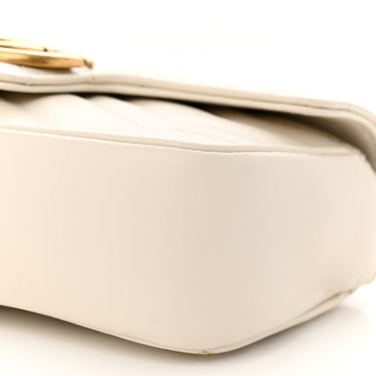 Gucci Calfskin Matelasse Super Mini GG Marmont Shoulder Bag White 10 of 12