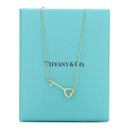 Tiffany 18K Yellow Gold Heart Key Pendant Necklace 5 of 5