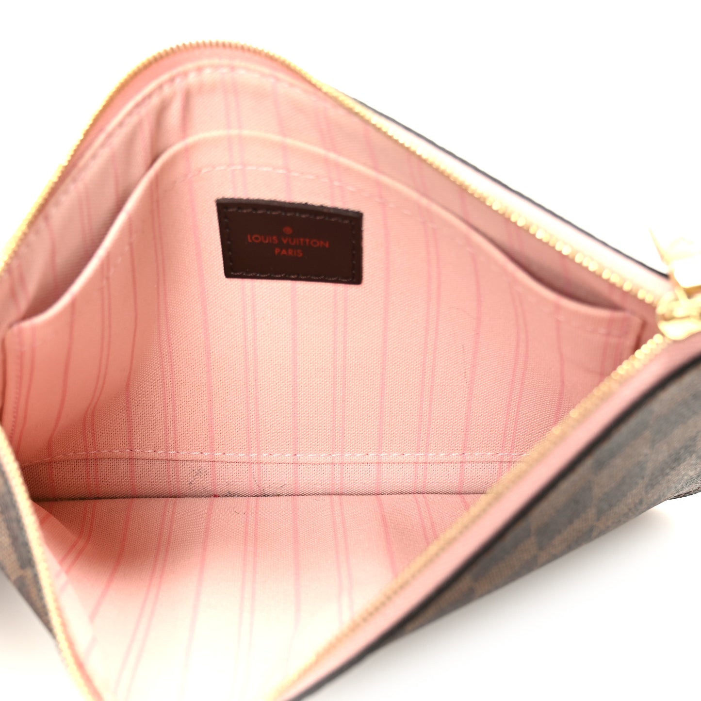 Damier Ebene Neverfull MM GM Pochette Rose Ballerine