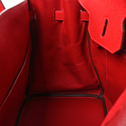 Hermes Taurillon Clemence Birkin 35 Rouge Casaque 13 of 17