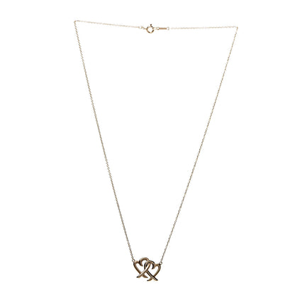 Tiffany 18K Rose Gold Paloma Picasso Loving Heart Interlocking Pendant Necklace 3 of 6