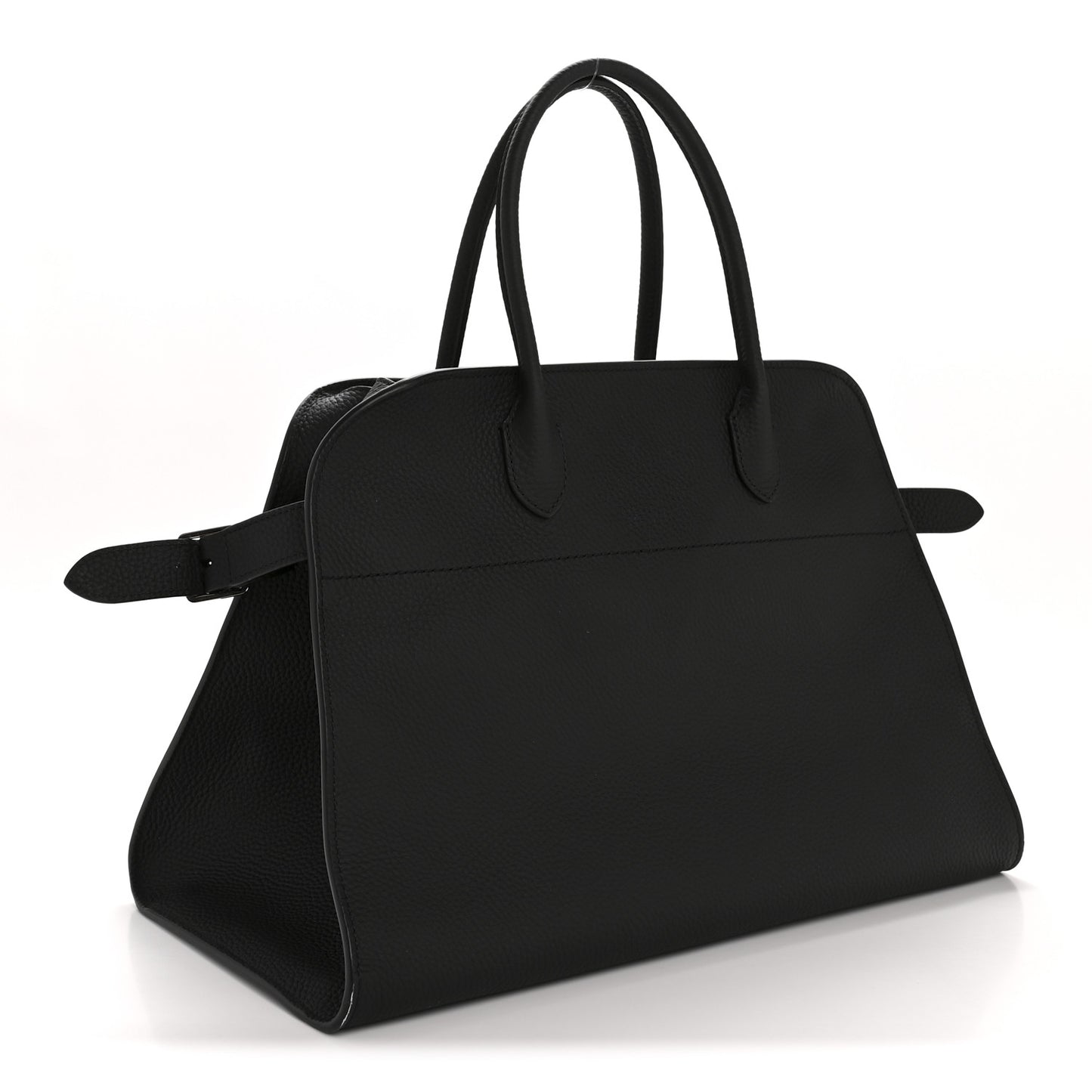 Matte Grained Calfskin Soft Margaux 15 Black