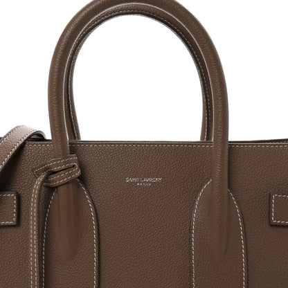 Saint Laurent Grained Calfskin Topstitch Small Classic Sac De Jour Taupe 7 of 9