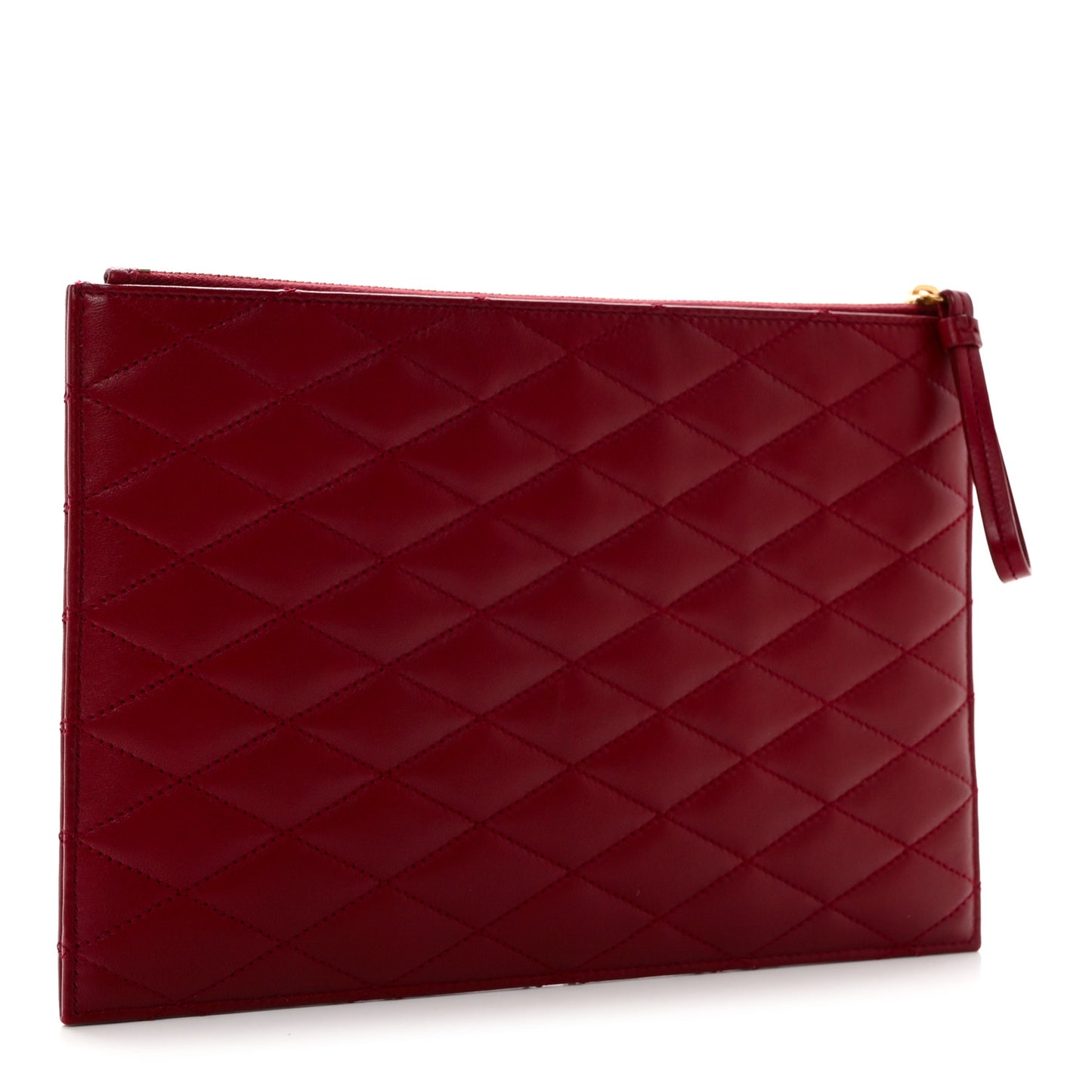 Lambskin Monogram Sade Zip Pouch Rouge Opyum