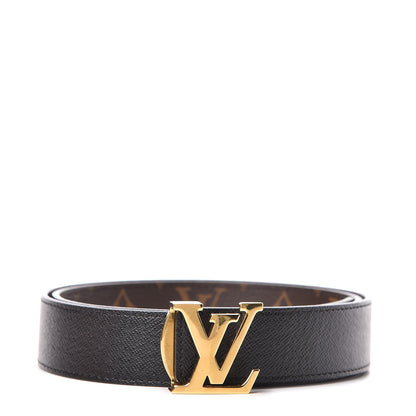 Louis Vuitton Calfskin Monogram 30mm LV Initiales Reversible Belt 80 32 Black 1 of 7