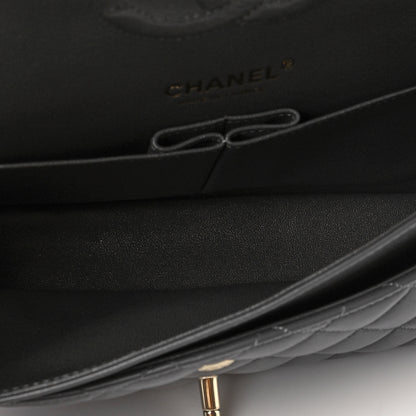 Chanel Lambskin Quilted Medium Double Flap Dark Grey 4 of 5