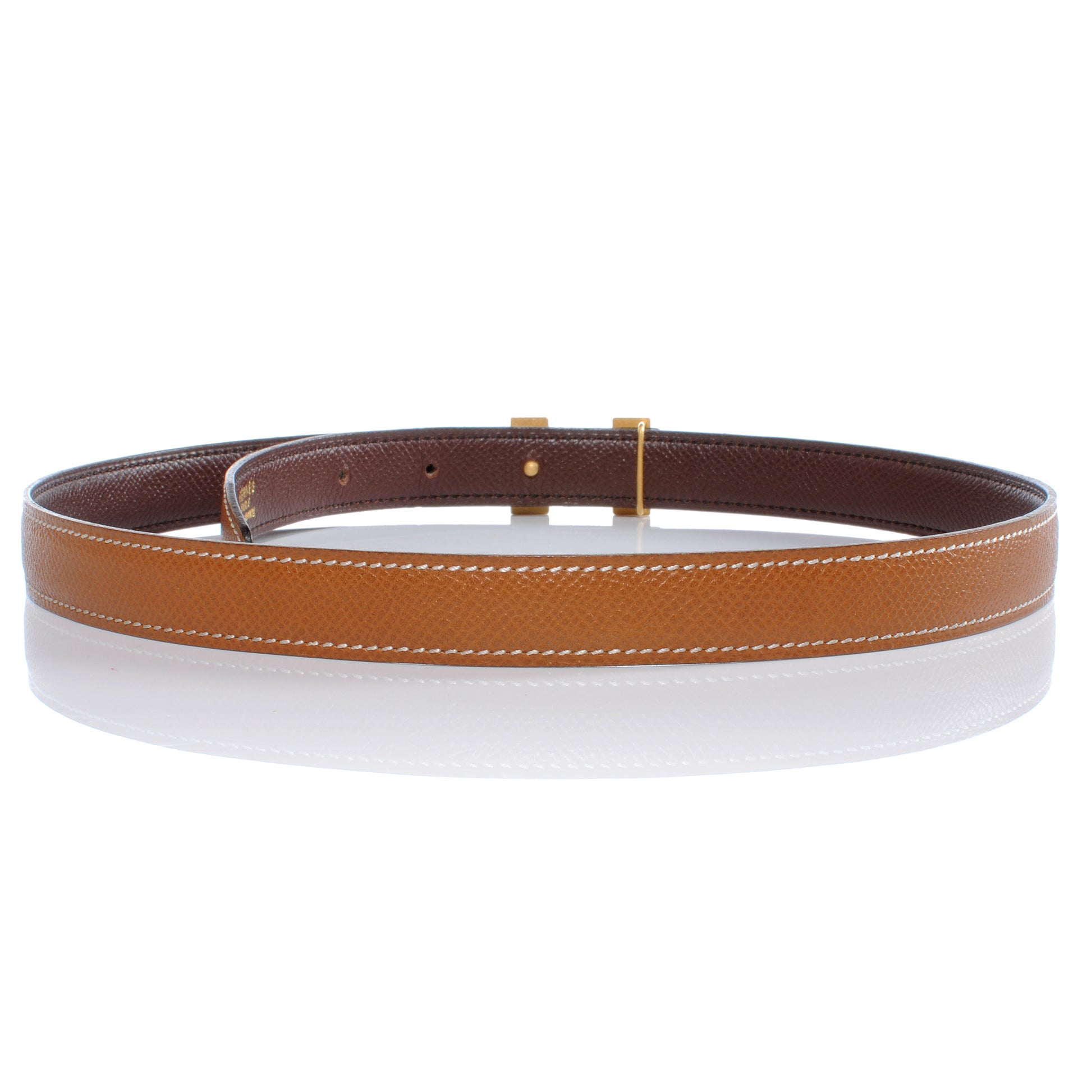 Hermes Courchevel Reversible Constance 18mm H Belt 70 Gold Chocolate 4 of 7