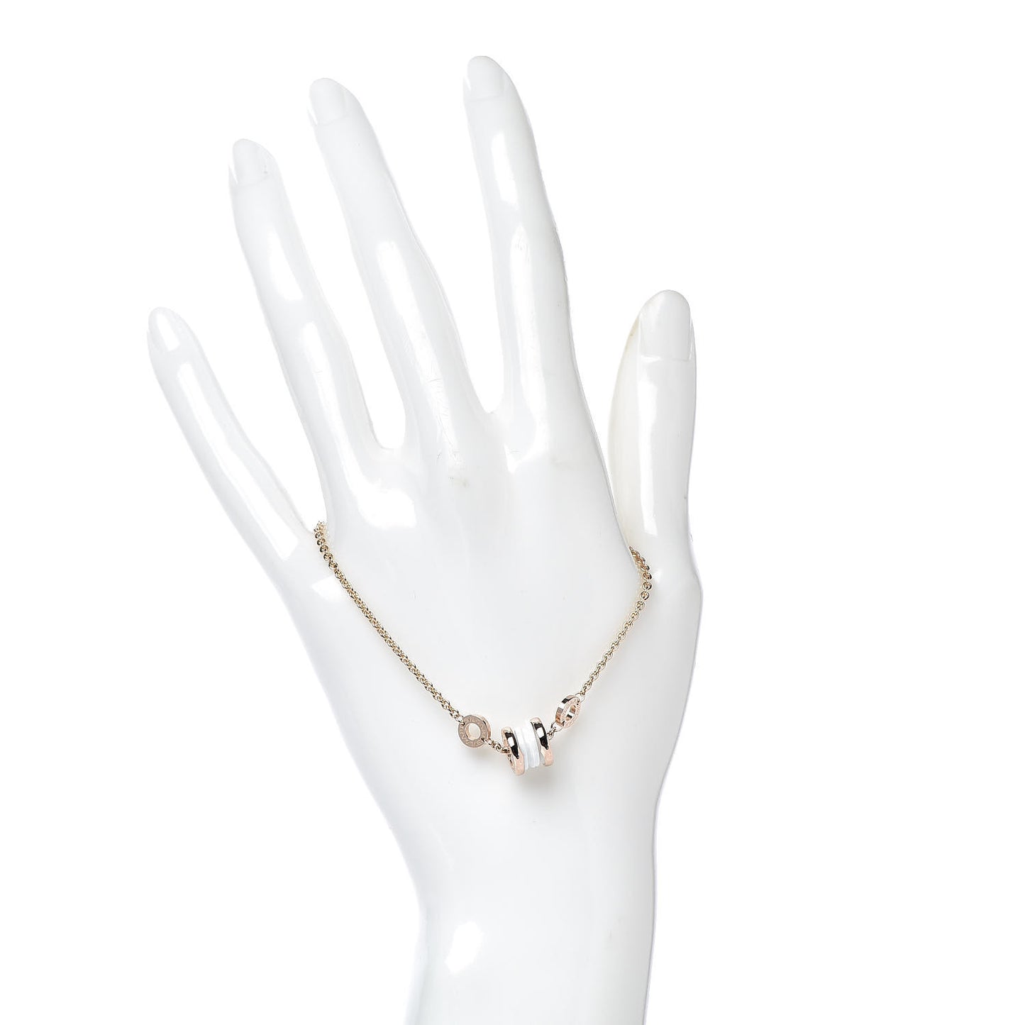 18K Rose Gold White Ceramic B.Zero1 Bracelet
