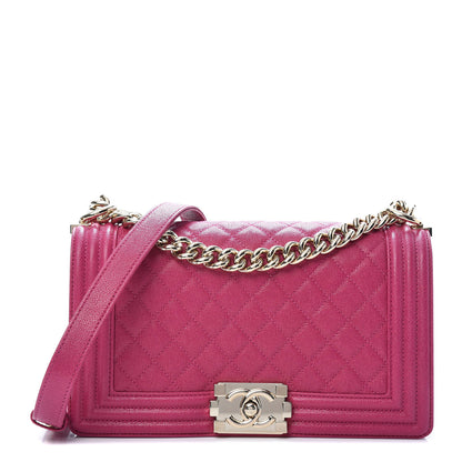 Chanel Caviar Quilted Medium Boy Flap Fuchsia 1 of 10