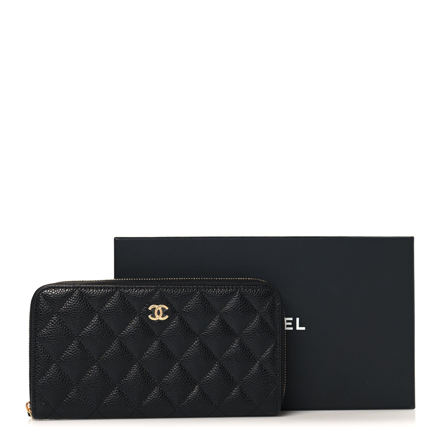 Chanel Caviar Quilted Large Gusset Zip Around Wallet Black 9 of 9