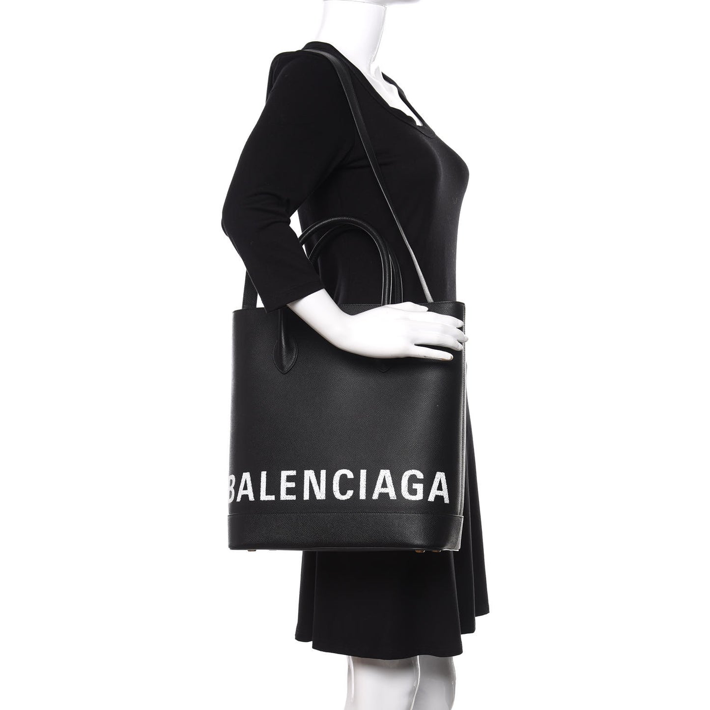 Grained Calfskin Ville Aj Tote Black