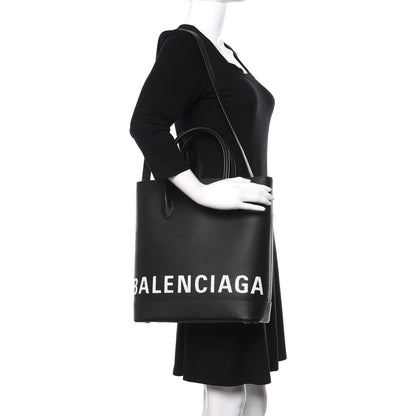 Balenciaga Grained Calfskin Ville Aj Tote Black 2 of 10
