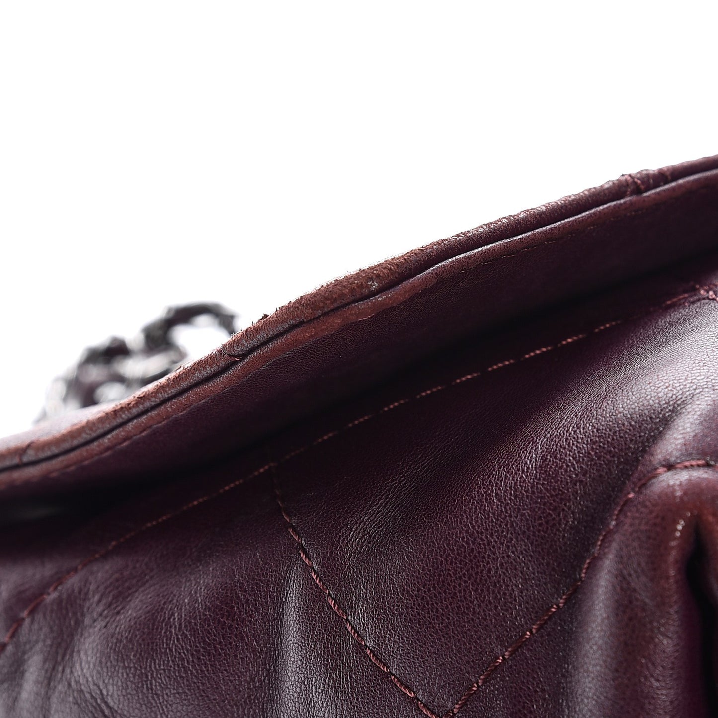 Lambskin Quilted Large Soft Touch Flap Burgundy