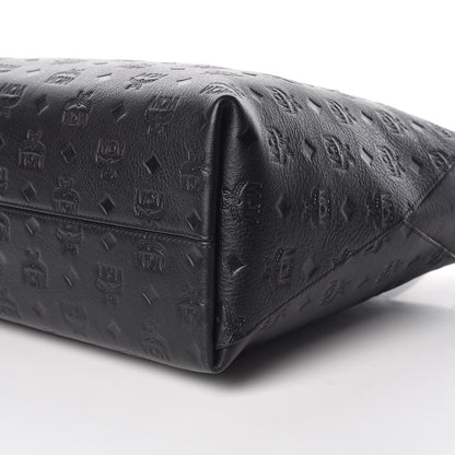 MCM Calfskin Ottomar Monogram Medium Klara Shopper Tote Black 10 of 10