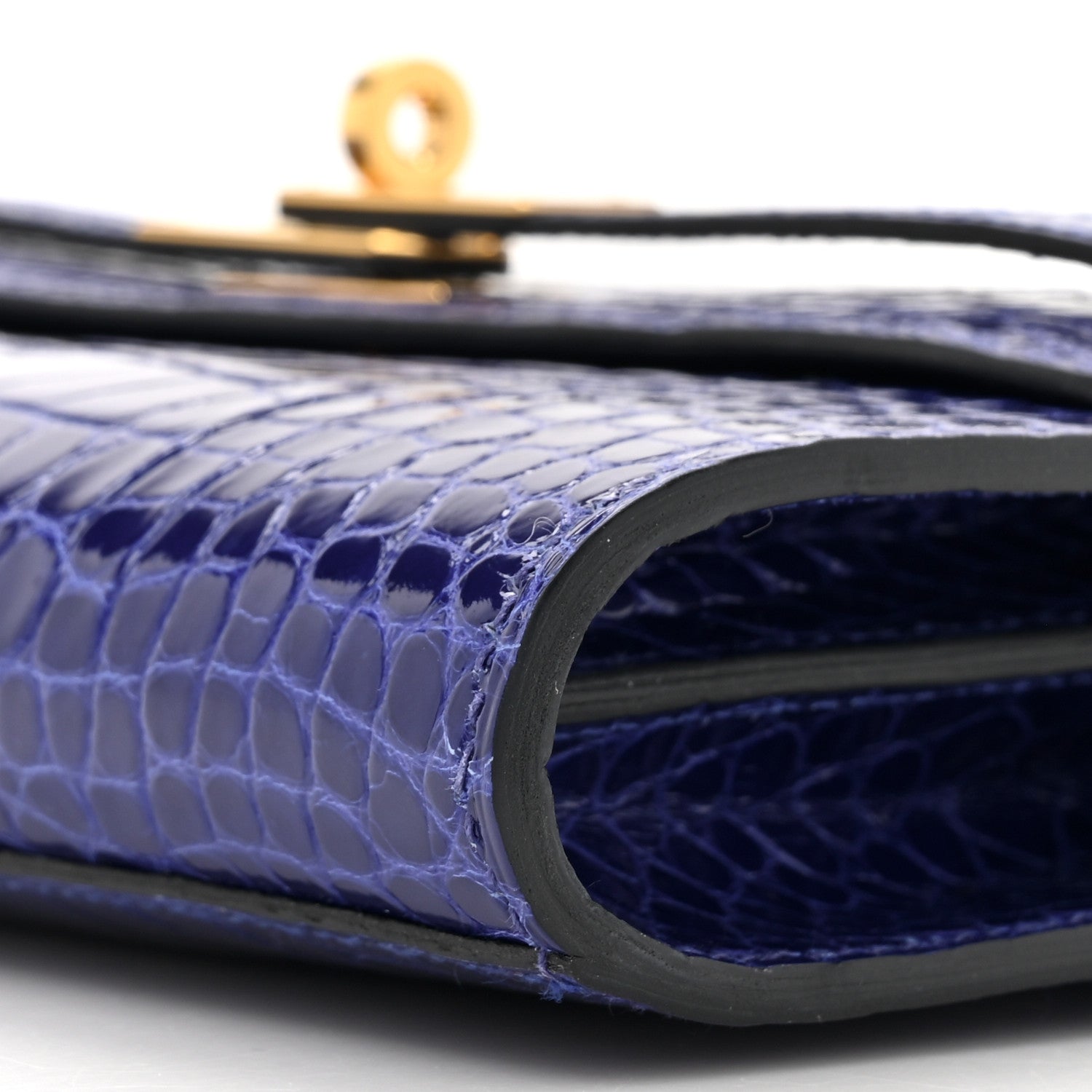 Hermes Shiny Alligator Kelly Wallet To Go Bleu Electrique 9 of 11