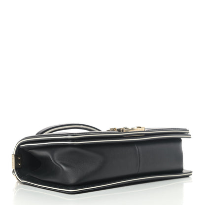 Chanel Calfskin Quilted Medium Boy Top Handle Flap Black 3 of 6