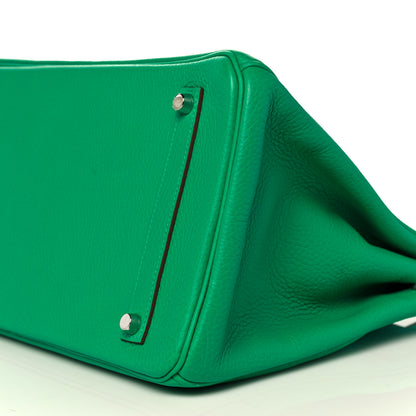 Hermes Taurillon Clemence Birkin 35 Menthe 9 of 34