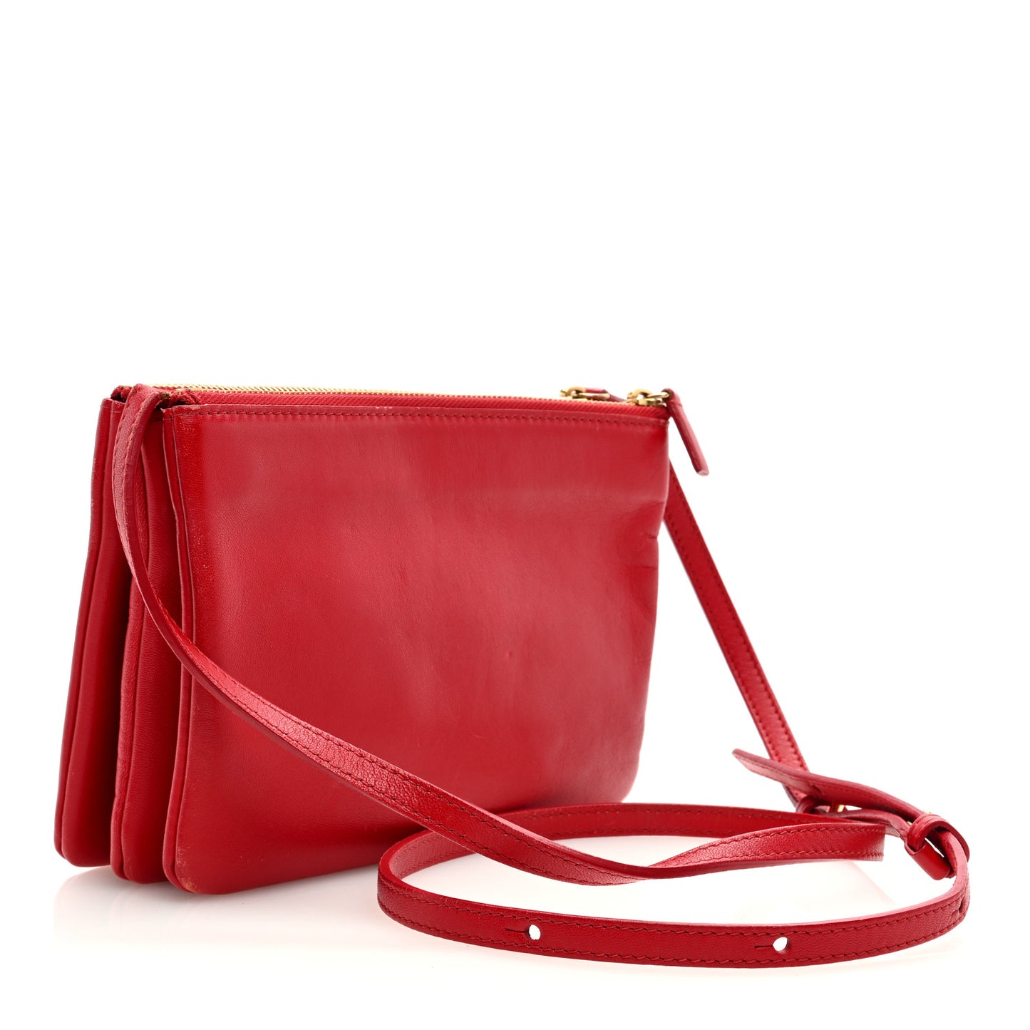 Lambskin Small Trio Crossbody Bag Red