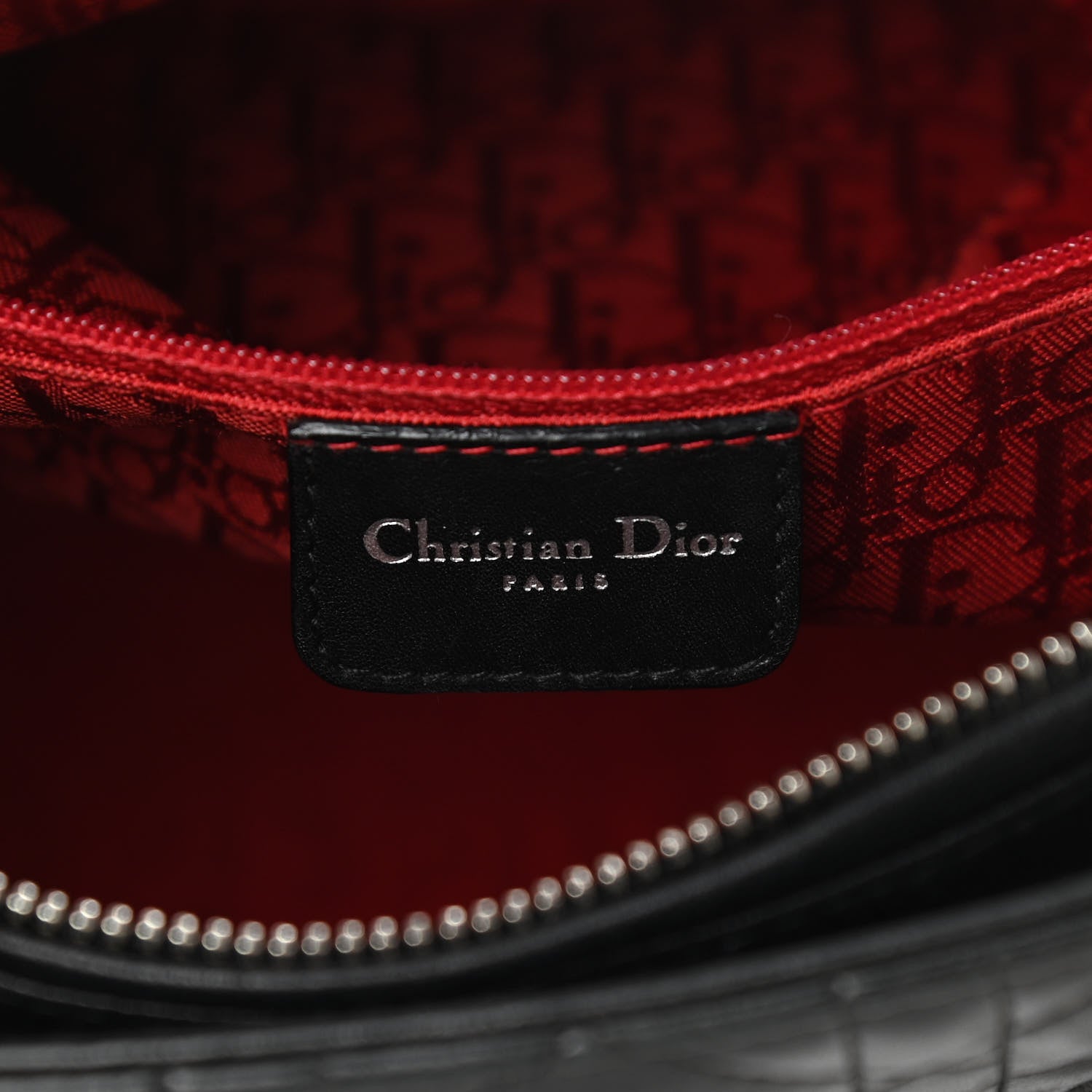 Christian Dior Lambskin Cannage Medium Lady Dior Black 6 of 14