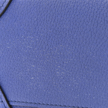 Celine Drummed Calfskin Nano Luggage Indigo 10 of 12