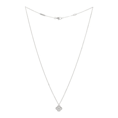 Van Cleef & Arpels 18K White Gold Diamond Sweet Alhambra Pendant Necklace 2 of 3