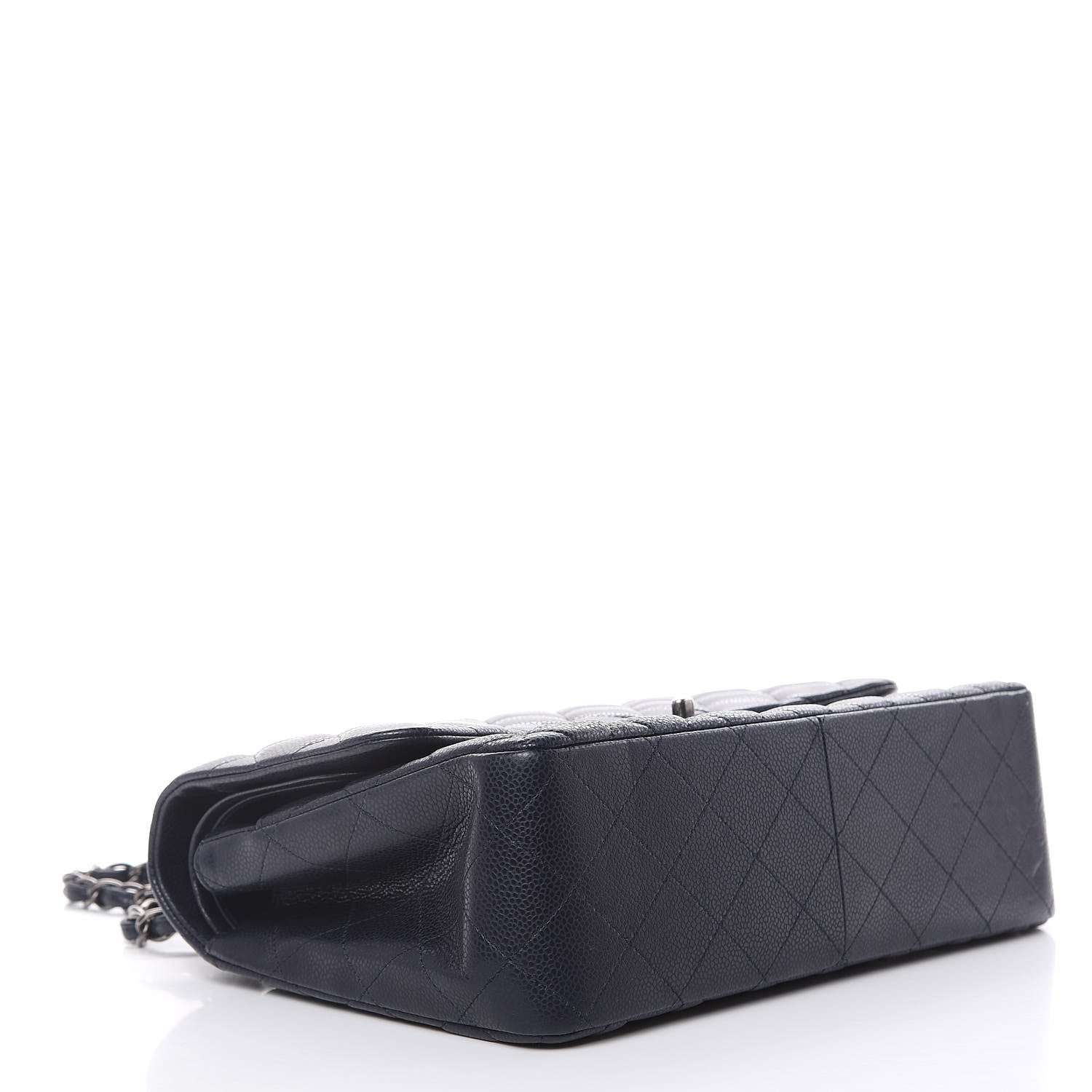 Chanel Caviar Quilted Jumbo Double Flap Navy Blue 4 of 10