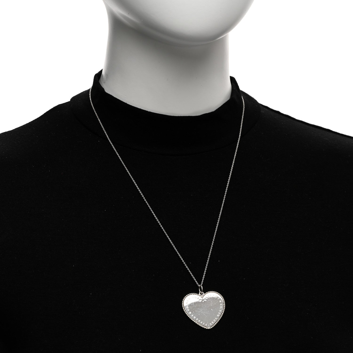 Tiffany Sterling Silver Large Twist Heart Pendant Necklace 2 of 4