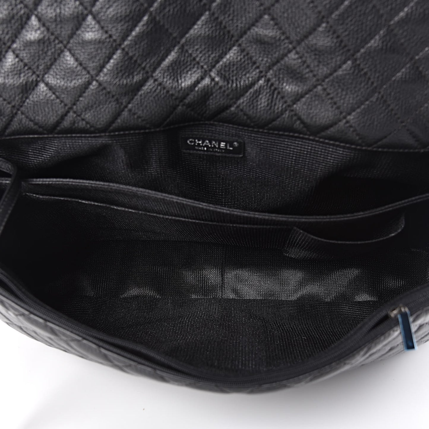 Calfskin Quilted XXL Travel Flap Bag Black